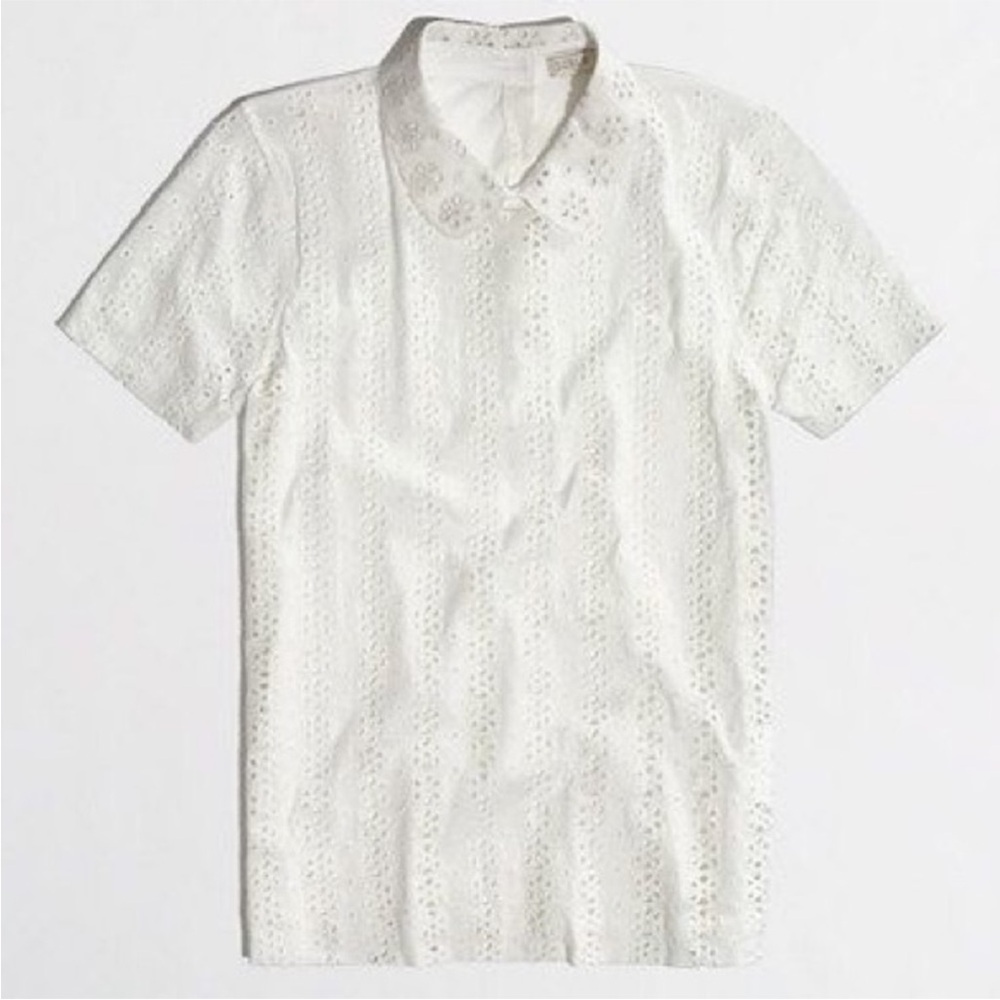 J. Crew Cream Eyelet Blouse